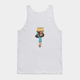 cute little girl puts a crown on her head Tank Top